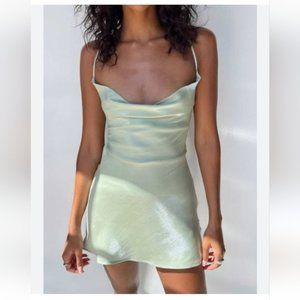 Satin ASOS sage green Dress